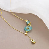 Chinese Gourd & Peaceful Jade Pendant Necklace - Symbolizing Good Fortune and Safety